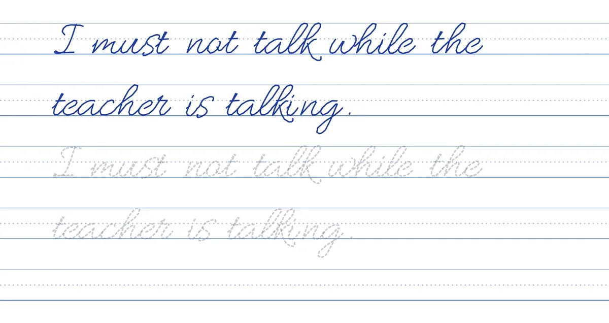 Handwriting repeater worksheet to read, trace and copy a line